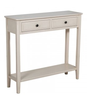 Mesa Entrada Madera 2 Cajones Beige 90x28x81cm 68095