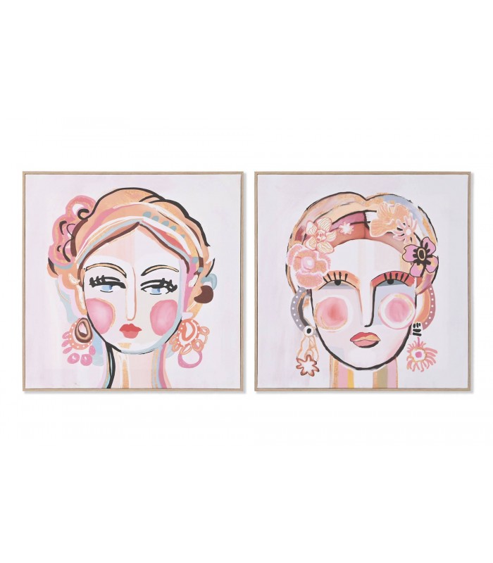 Set/2 Cuadros Lienzo Cara 50*50Cm CU-209580