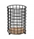 Soporte Utensilios cocina Metal/madera Negro Ø13x18cm 82704