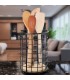 Soporte Utensilios cocina Metal/madera Negro Ø13x18cm 82704