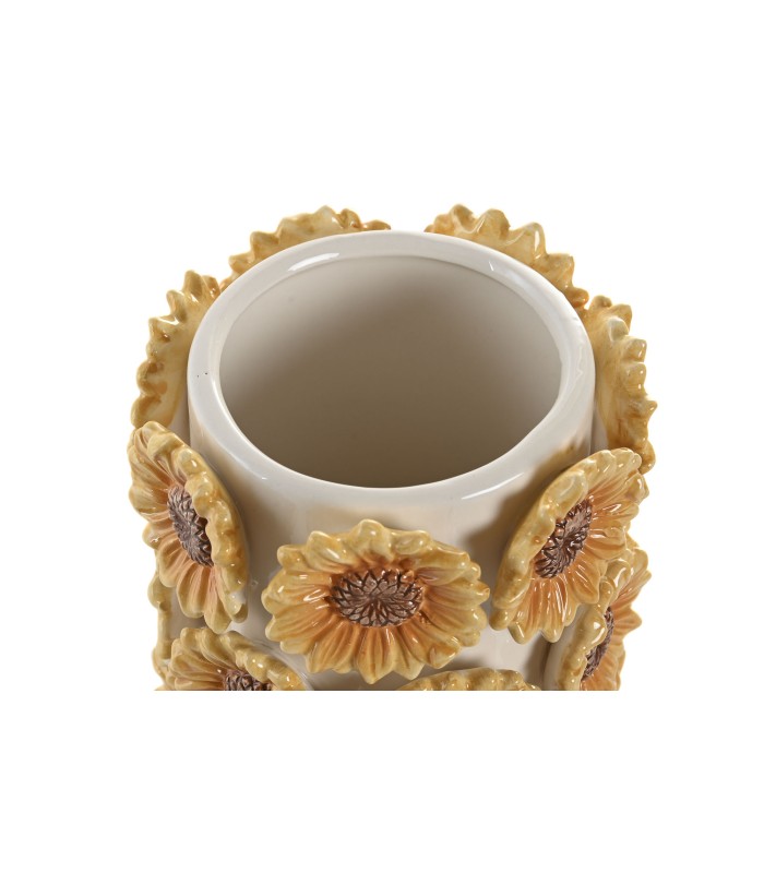 JARRON GRES 14*14*22CM FLORES JR-220165