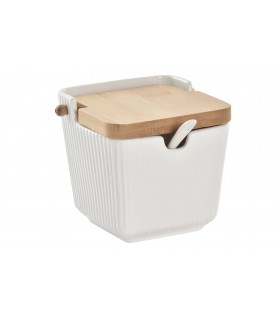 AZUCARERO PORCELANA/BAMBU 10.5*9*9CM PC-193606