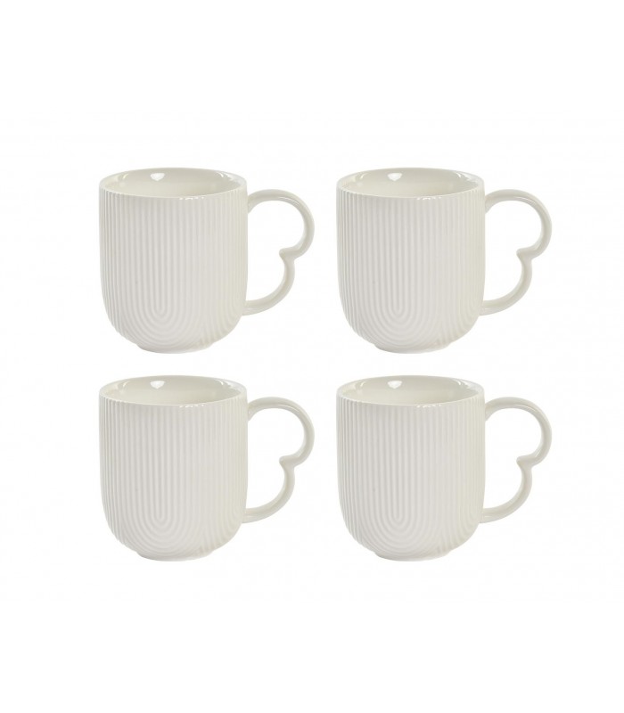 SET/4 MUG PORCELANA/BAMBU 18*18*31CM 350ML PC-193592