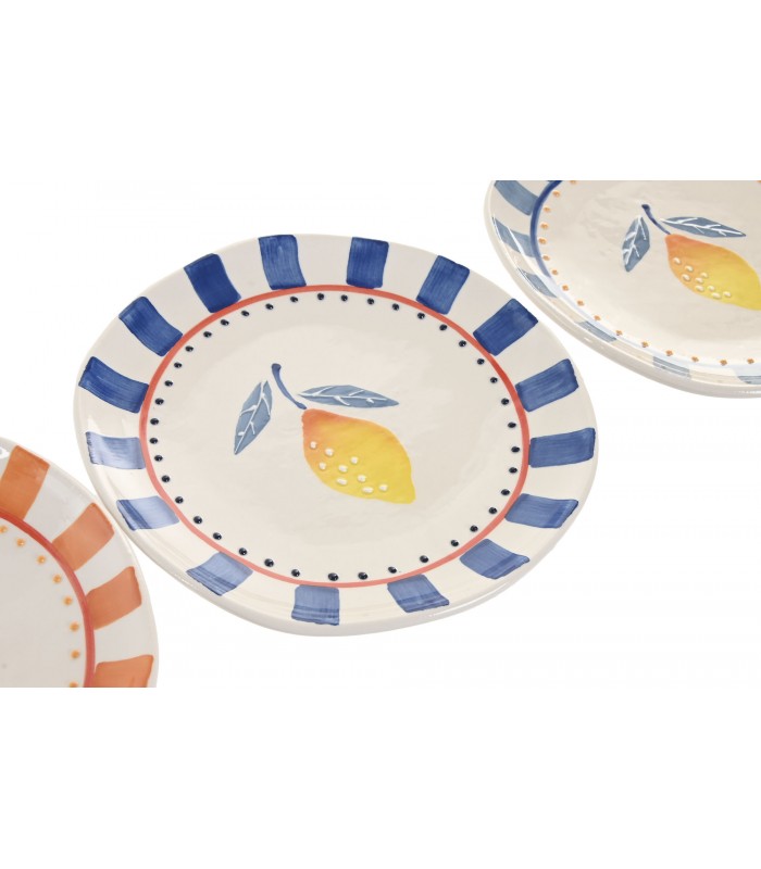 SET/4 PLATOS GRES 20.5*2.8 LIMON RELIEVE PC-223375