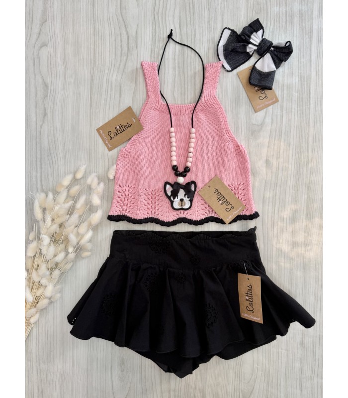 TOP+SHORT FALDA ONIX LOLITTOS