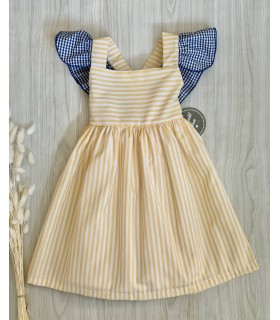 VESTIDO RAYAS/VICHY MON PETIT BONBON VM129