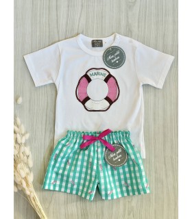 CAMISETA+BERMUDA CABALLITOS DE MAR MON PETIT BONBON 067/2248