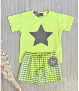 CAMISETA+BERMUDA FLUOR MON PETIT BONBON VM020/2