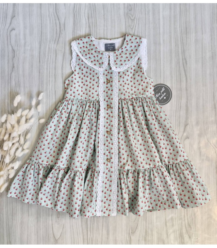 VESTIDO VICHY MANZANAS MON PETIT BONBON VM090