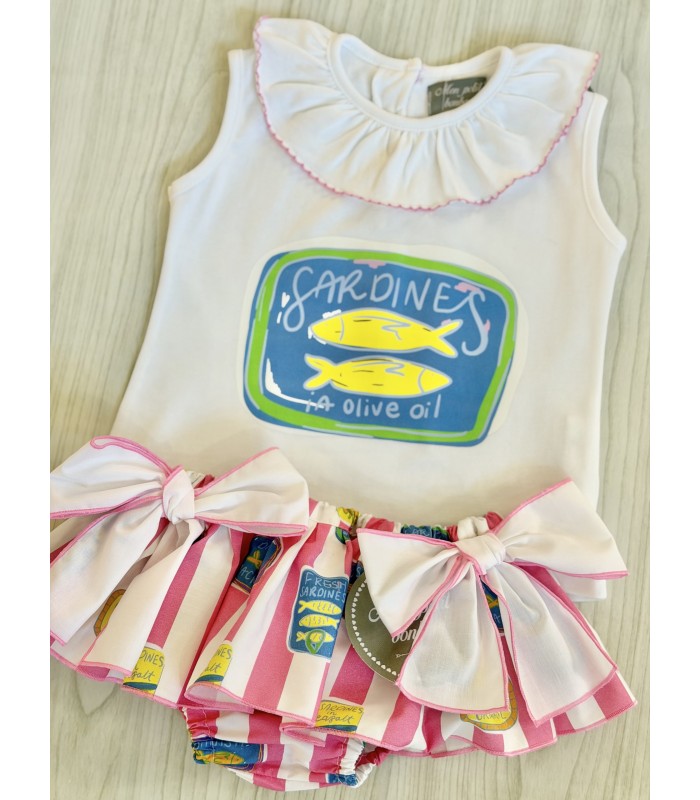 CAMISETA+BRAGUITA LATAS SARDINAS MON PETIT BONBON VM074/6