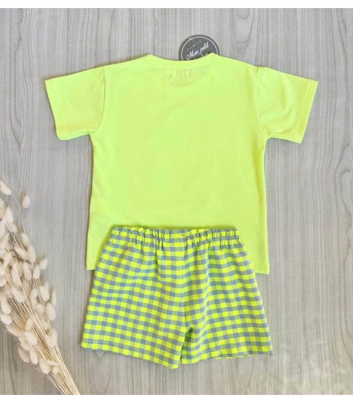 CAMISETA+BERMUDA FLUOR MON PETIT BONBON VM020/2