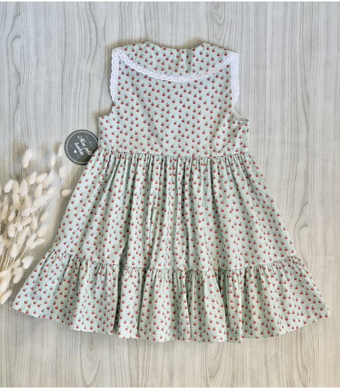 VESTIDO VICHY MANZANAS MON PETIT BONBON VM090