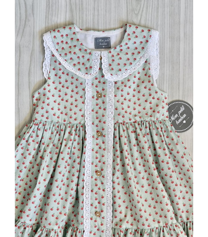 VESTIDO VICHY MANZANAS MON PETIT BONBON VM090
