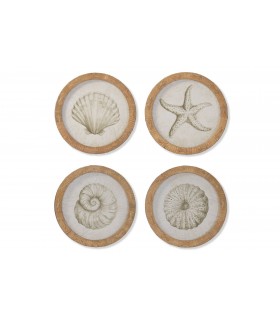 SET/4 CRISTAL/RATAN CONCHA Ø25CM CU-224325