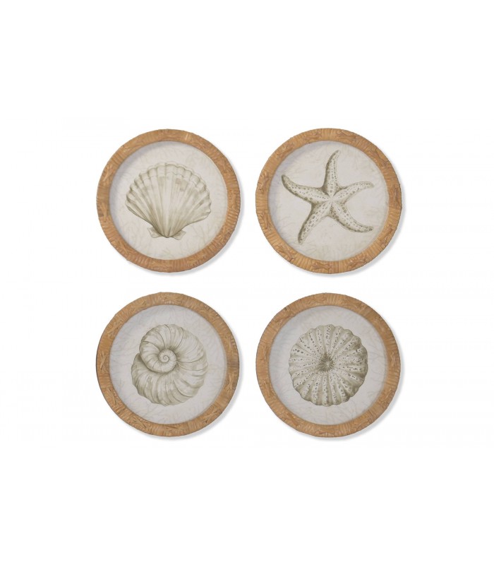 SET/4 CRISTAL/RATAN CONCHA Ø25CM CU-224325