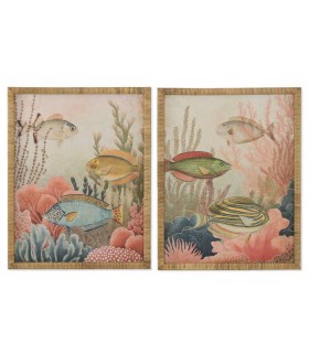 SET/2 CUADROS CRISTAL/RATAN FONDO MARINO 55*70CM CU-224320