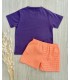 CAMISETA+BERMUDA VICHY FLUOR MON PETIT BON BON VM182/022166