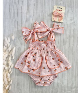 JESUSITO ELÁSTICO VICHY MELOCOTONES MON PETIT BON BON VM033