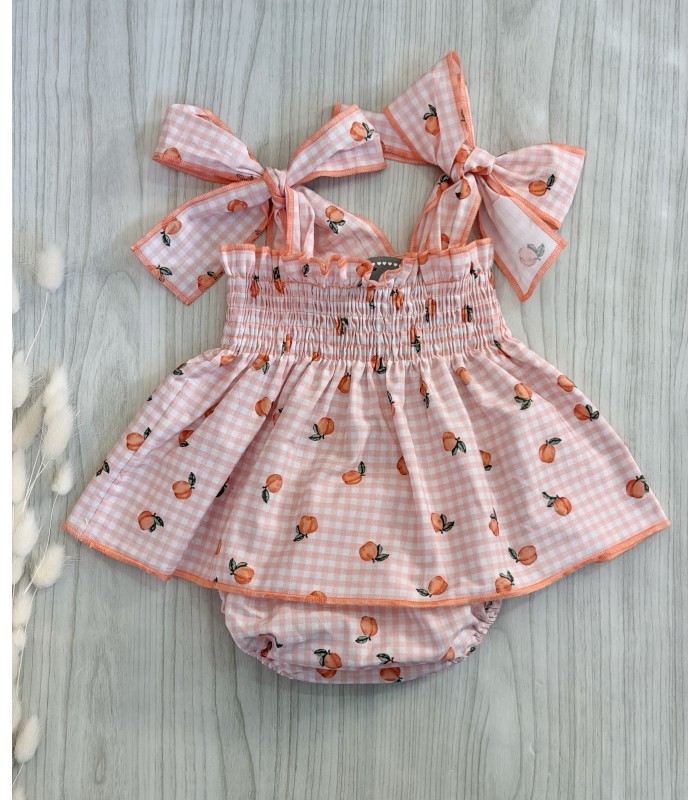 JESUSITO ELÁSTICO VICHY MELOCOTONES MON PETIT BON BON VM033