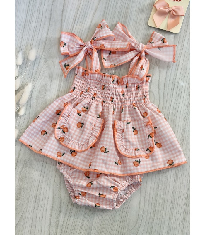 JESUSITO ELÁSTICO VICHY MELOCOTONES MON PETIT BON BON VM033