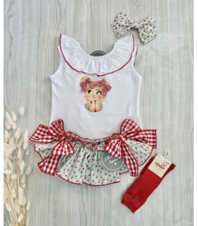 CAMISETA+BRAGUITA MANZANAS MON PETIT BONBON VM094/6