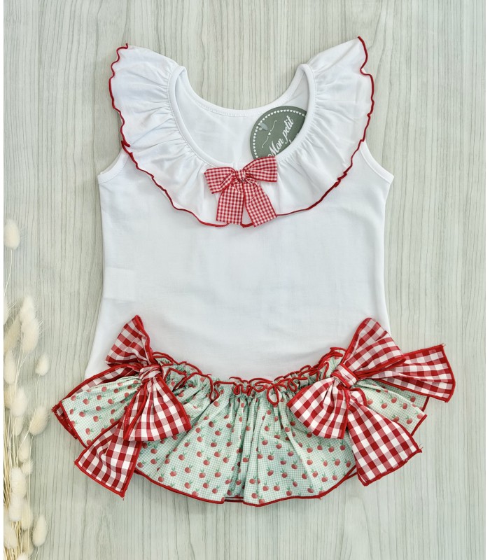 CAMISETA+BRAGUITA MANZANAS MON PETIT BONBON VM094/6