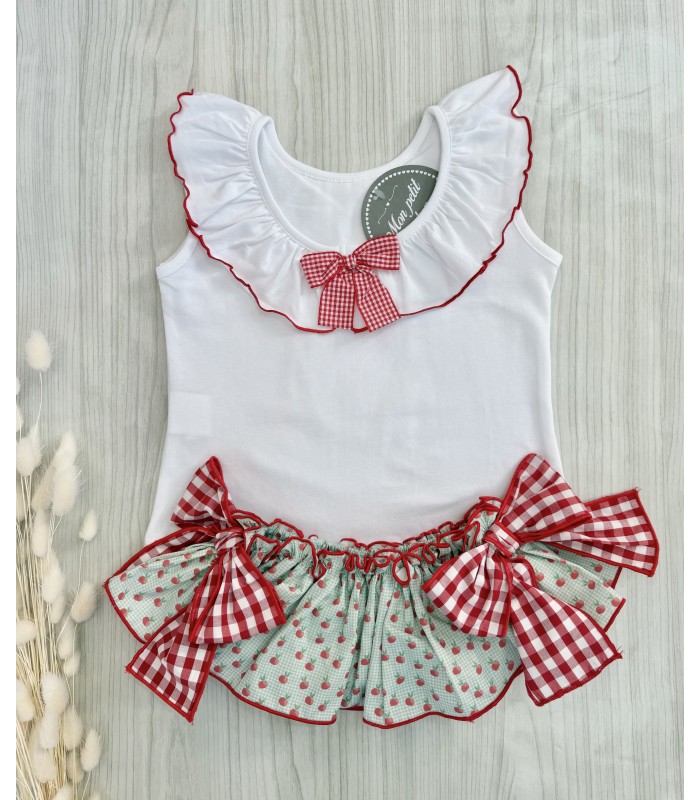 CAMISETA+BRAGUITA MANZANAS MON PETIT BONBON VM094/6