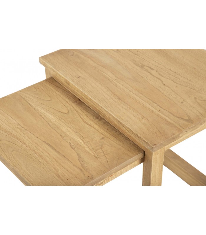 SET/2 MESAS MADERA MINDI 50*40*50/40*35*42CM 334039