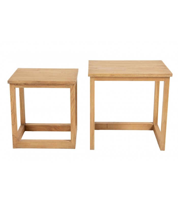 SET/2 MESAS MADERA MINDI 50*40*50/40*35*42CM 334039
