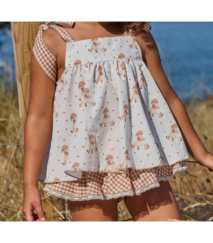 BLUSA+BRAGA VICHY CAMEL MINI MARTINICAS 10941