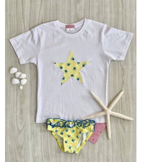 CONJ,CAMISETA+CULETIN VICHY AMARILLO