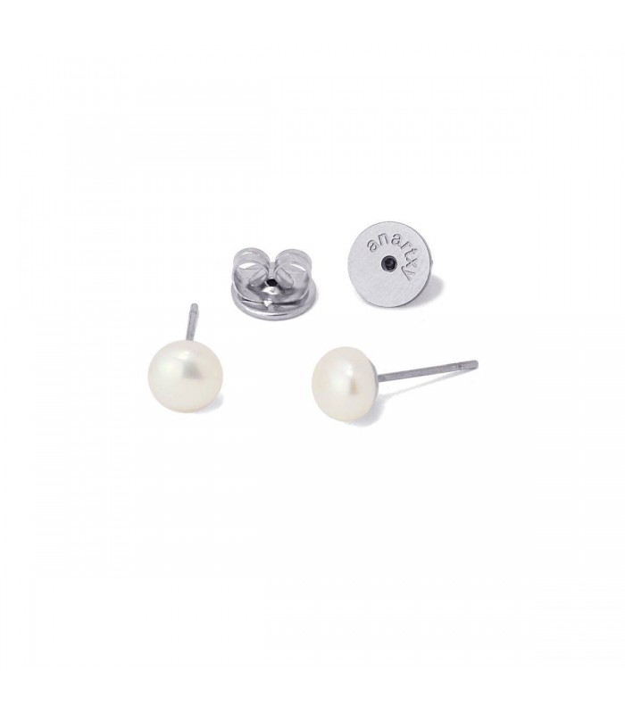 PENDIENTES ACERO BPE930 PERLA 6MM