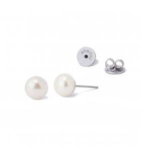 PENDIENTES ACERO BPE931 PERLA 8MM