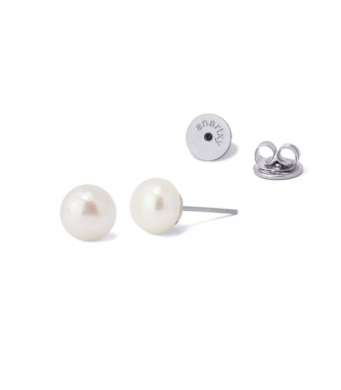 PENDIENTES ACERO BPE931 PERLA 8MM