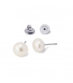 PENDIENTES ACERO BPE932 PERLA 10MM