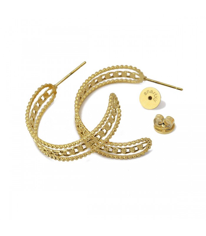 PENDIENTES ACERO BPE975 ARO 25MM