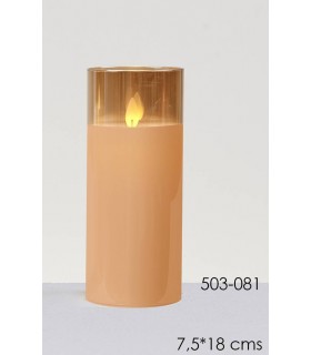 CIRIO BATERIA CRISTAL ORO 7.5*18CM 503-081