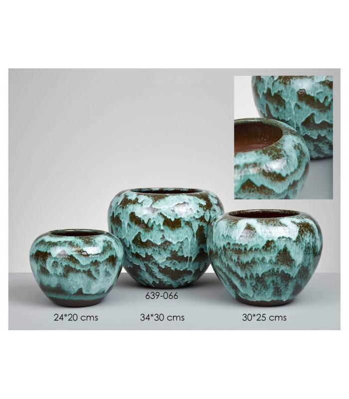 MACETERO VERDE/COBRE 24*17CM 639-066