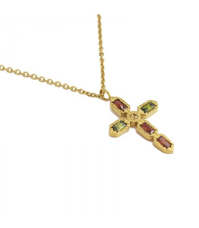 COLLAR ACERO Y CIRCONITAS BCO324