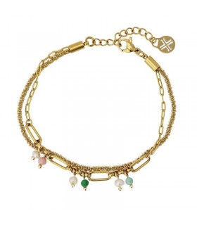 PULSERA ACERO CON PERLAS Y PIEDRAS NATURALES BPU526