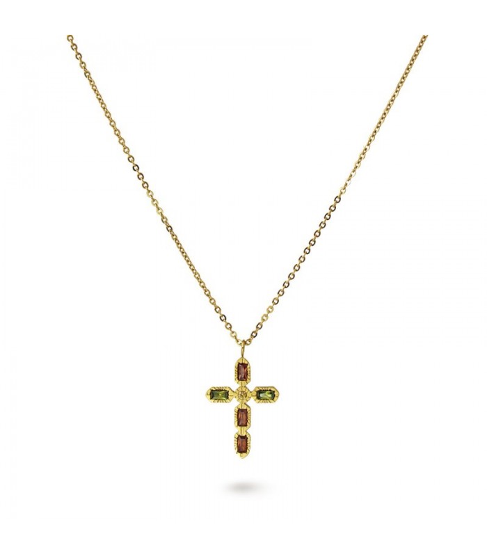 COLLAR ACERO Y CIRCONITAS BCO324