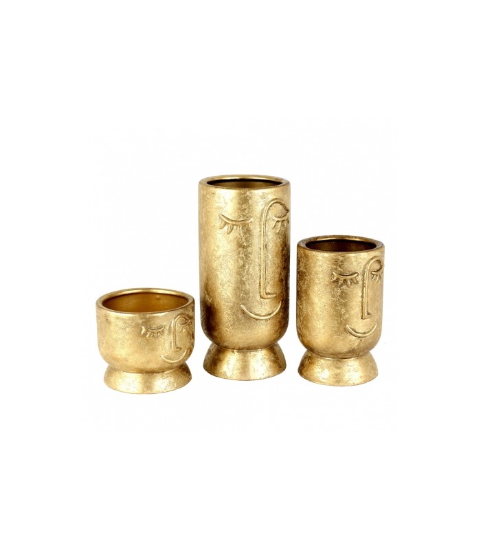 JARRON CARA ORO 13*22CM 73-4326