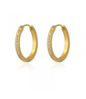 PENDIENTES ARO ACERO  CON CIRCONITAS 2*16MM BPE572