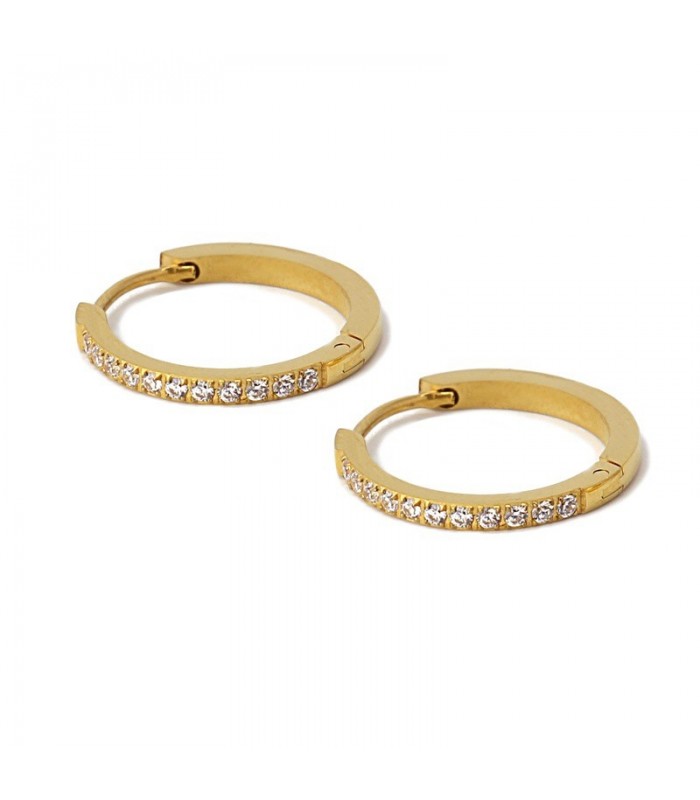 PENDIENTES ARO ACERO  CON CIRCONITAS 2*16MM BPE572