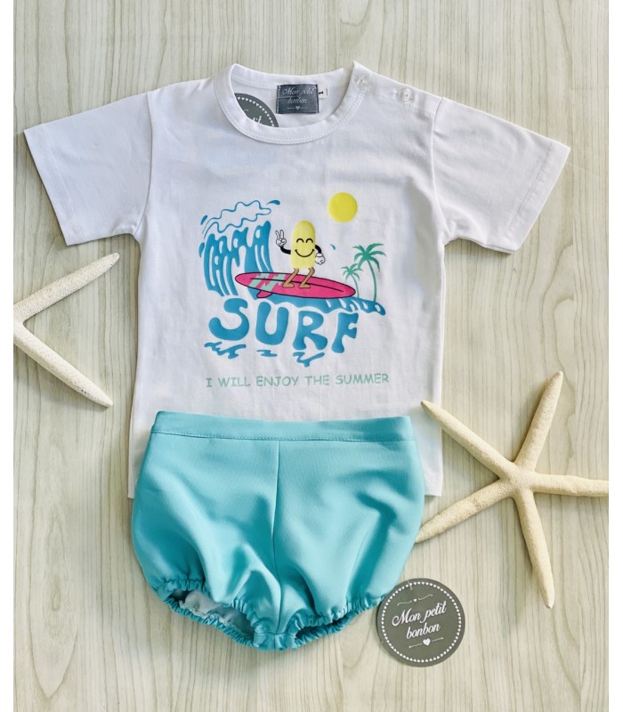 CONJ.NIÑO CAMISETA+ESTRICADO SURF VM073/4