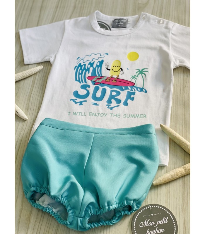 CONJ.NIÑO CAMISETA+ESTRICADO SURF VM073/4