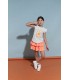CAMISETA NIÑA RAYAS+FALDA HAPPY